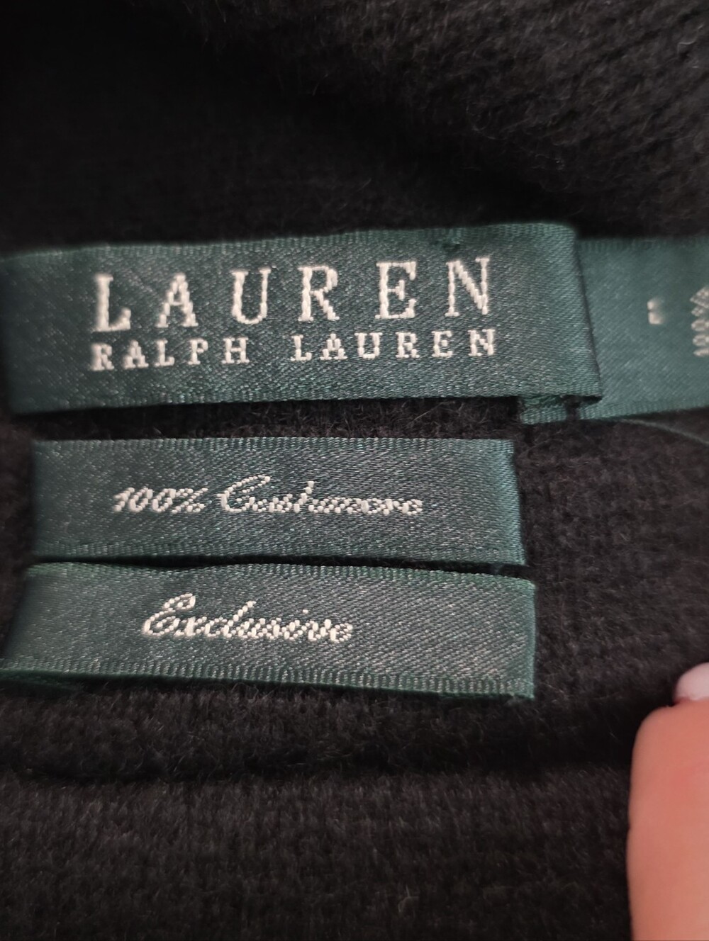 Lauren Ralph Lauren 100% Cashmere Black Open Front Long Cardigan Large - Picture 7 of 10